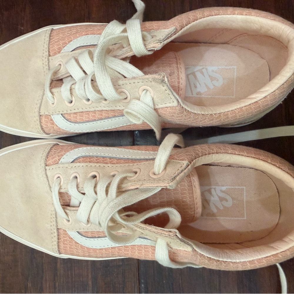 Vans Womens Pink Old Skool Woven Check Spanish Villa Suede Canvas Shoes Size 7.5 - Picture 8 of 13